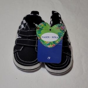 Black Canvas Sneakers with White Rubber Sole